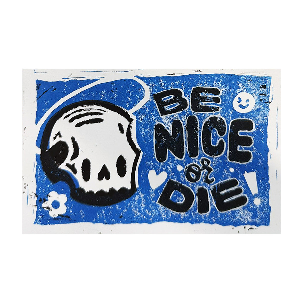 Be Nice or Die! angel skull postcard print